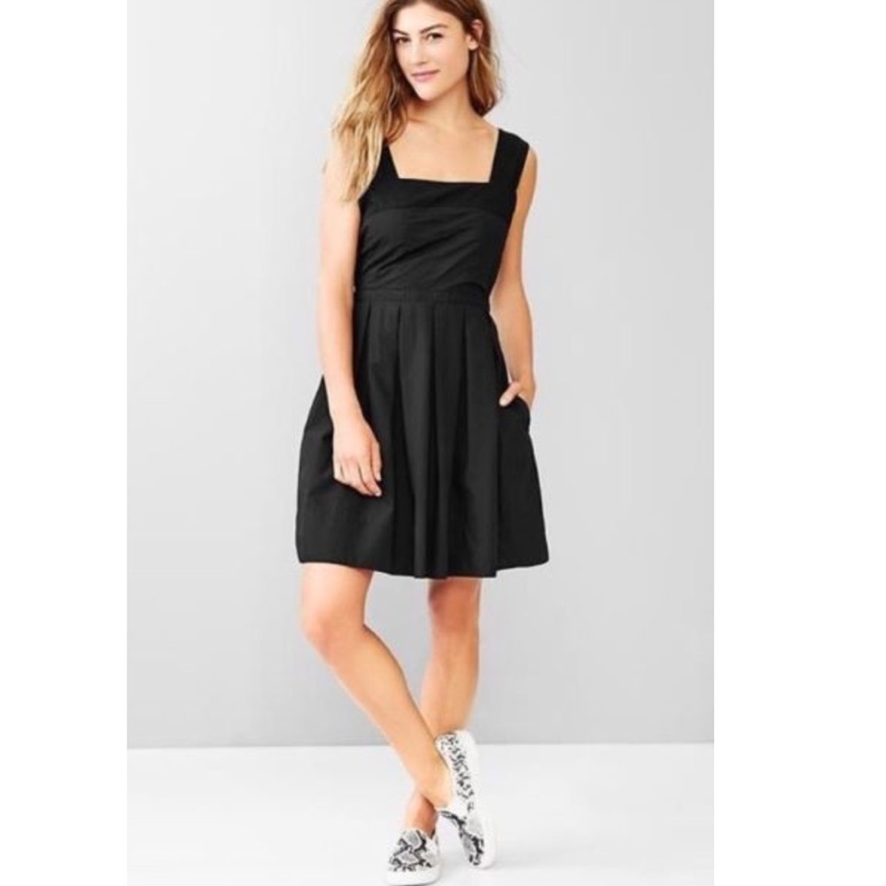 GAP wide strap pleated front dress